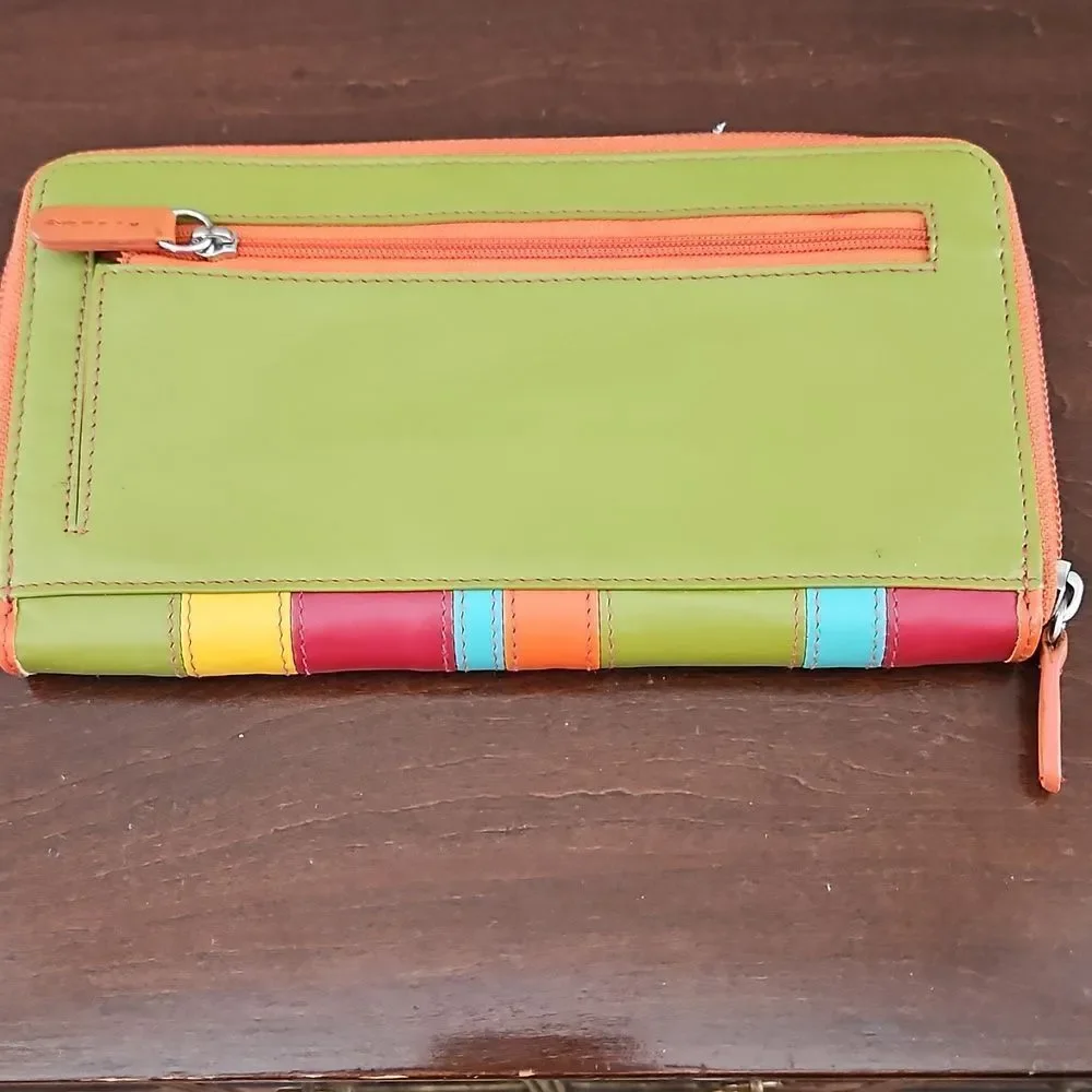 Striped Leather Wallet